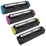 Remanufactured Replacement Toner Cartridges for HP 125A, (Bk, C, M, Y)