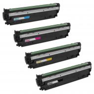 Remanufactured Replacement Toner Cartridges for HP 650A, (Bk, C, M, Y)