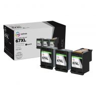 LD InkPods™ Ink Cartridge Replacements for HP 67XL Black (3-Pack with OEM printhead)
