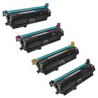 Remanufactured Replacement Toner Cartridges for HP 654X, (Bk, C, M, Y)