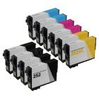 Bulk Set of 10 Ink Cartridges for Epson 252/252XL