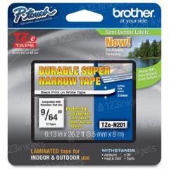 Brother TZeN201 OEM Black on White Tape