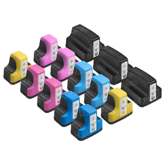 TG Imaging Compatible HP 02 Ink Cartridge Replacement For HP02 02XL Ink For PhotoSmart 3108 3110 3210 3210-xi 3310 8230 8250 C5100 C5140 C5150 C5180 C5183 C6100 C6150 Printer (12-Pack, 2x6colors