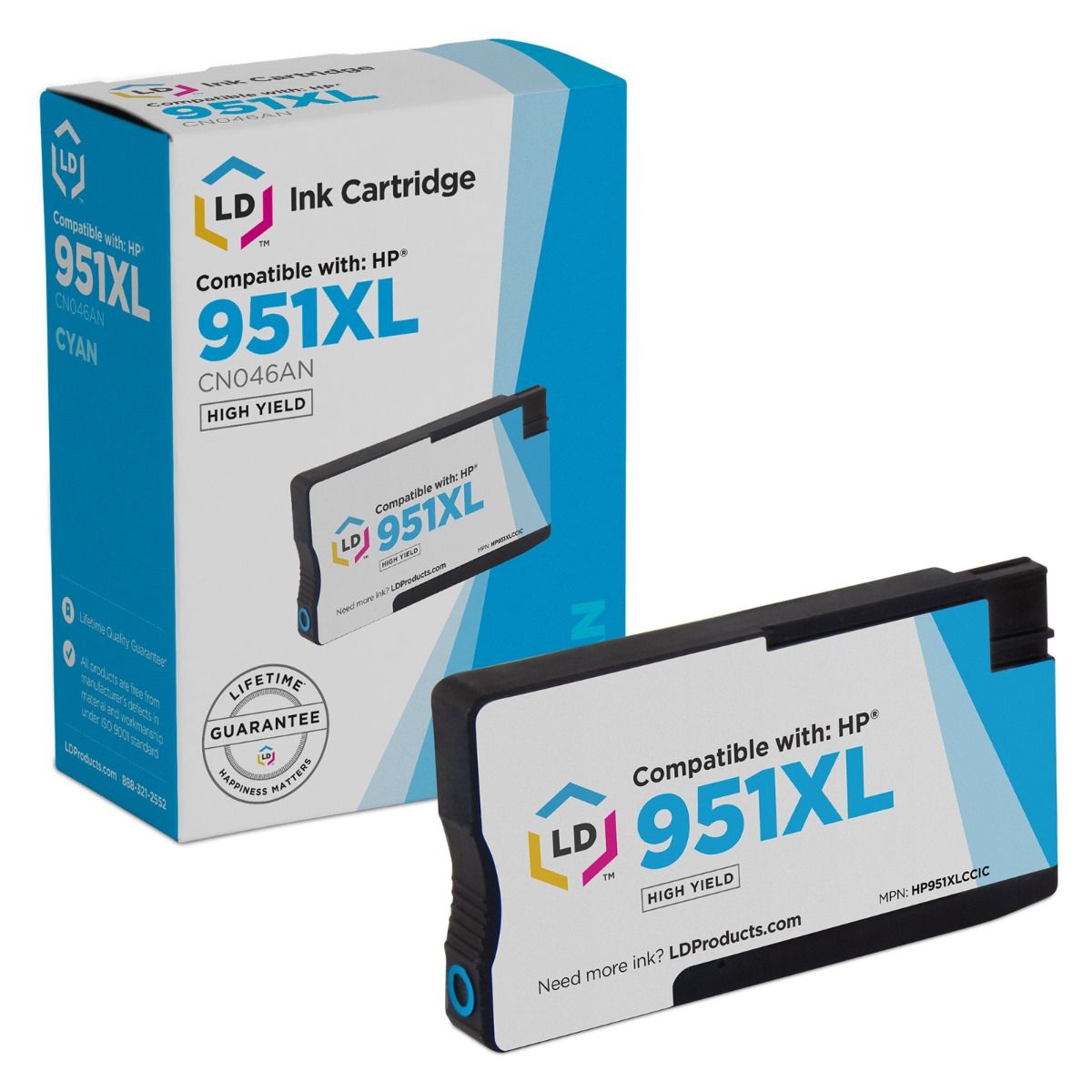 Compatible Brand CN046AN HY Cyan Ink Cartridge -