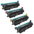 Remanufactured Replacement Toner Cartridges for HP 646X, (Bk, C, M, Y)