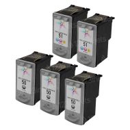 Remanufactured PG-50/CL-51 Bundle for Canon: 3 0616B002 High Capacity Black and 2 0618B002 High Capacity Color