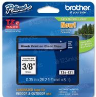 Brother TZe121 OEM Black on Clear Tape