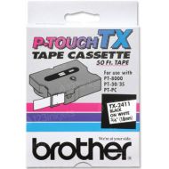 Brother TX2411 OEM Black on White Tape