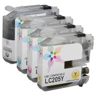 Bulk Set of 4 Ink Cartridges for Brother LC207 and LC205