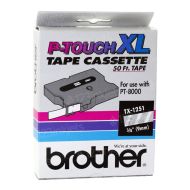 Brother OEM TX1251 White on Clear Label Tape