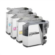 Bulk Set of 4 Ink Cartridges for Brother LC203