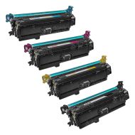 Remanufactured Replacement Toner Cartridges for HP 648A, (Bk, C, M, Y)