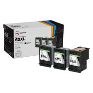 LD InkPods™ Ink Cartridge Replacements for HP 63XL Black (3-Pack with OEM printhead)