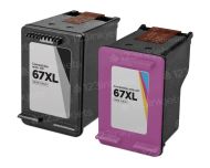 Remanufactured Set to Replace HP 67XL Ink