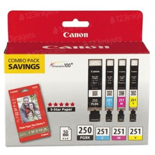 Canon 4-Color Multipack PGI-250 / CLI-251 Ink Cartridges - 123inkjets