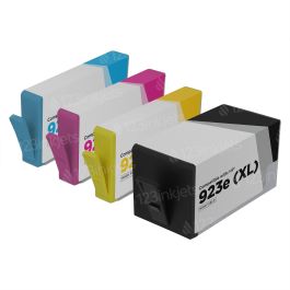 Set of 4 Remanufactured HP 923e High Yield Ink Cartridge (Black, Cyan ...