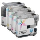 Bulk Set of 4 Ink Cartridges for Brother LC107