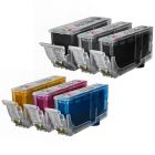 Compatible PGI-225 and CLI-226: 1 Pigment Bk PGI-225 and 1 Each of CLI-226 (Bk, C, M, Y, G) Ink for Canon