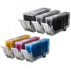 Compatible PGI-220 and CLI-221: 1 Pigment Bk PGI-220 and 1 Each of CLI-221 (Bk, C, M, Y, G) Ink for Canon