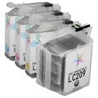 Bulk Set of 4 Ink Cartridges for Brother LC209 and LC205