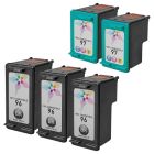 Remanufactured Black and Color Ink for HP 96 and 97