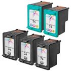 Remanufactured Black and Color Ink for HP 74 and 75