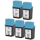 Remanufactured Black and Color Ink for HP 20 and 49