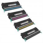 Set of 4 Remanufactured Toner Cartridges for Lexmark C746H C746A