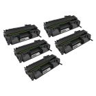 Compatible for HP CE505A Toners, Black 5 Pack