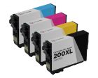 Bulk Set of 4 Ink Cartridges for Epson 200XL
