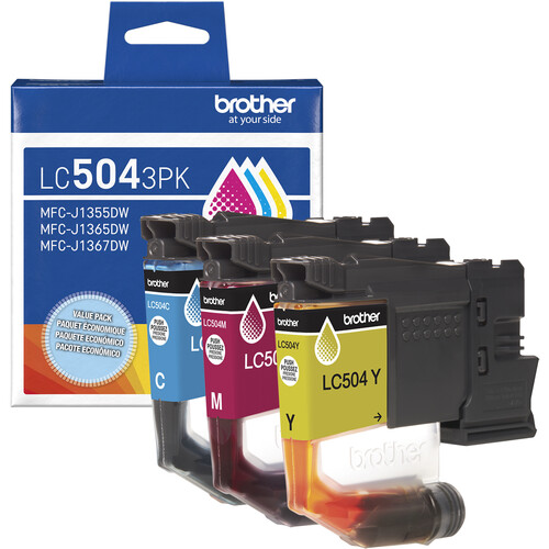 Brother LC504 Cyan/Magenta/Yellow Standard Yield Ink Cartridge (LC5043PKS) | Quill